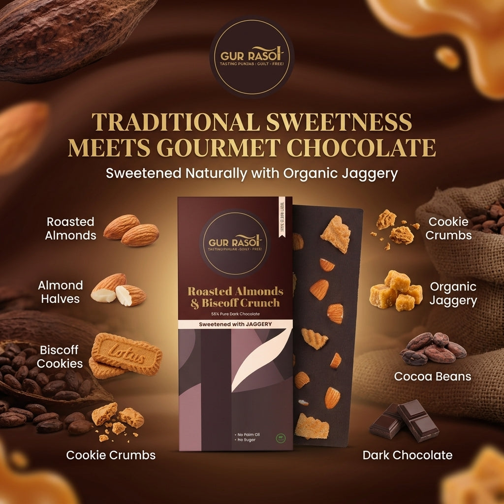 Roasted Almonds & Biscoff Crunch Dark Chocolate
