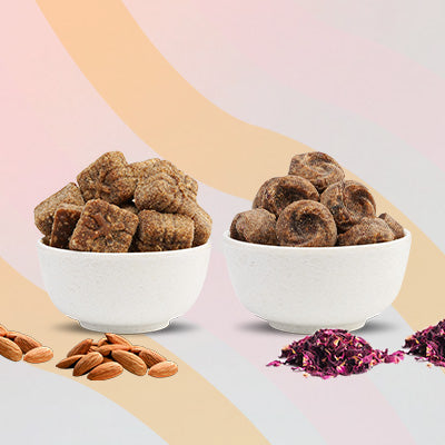Flavoured Gur Bites Combo – Rose & Masala Delight!