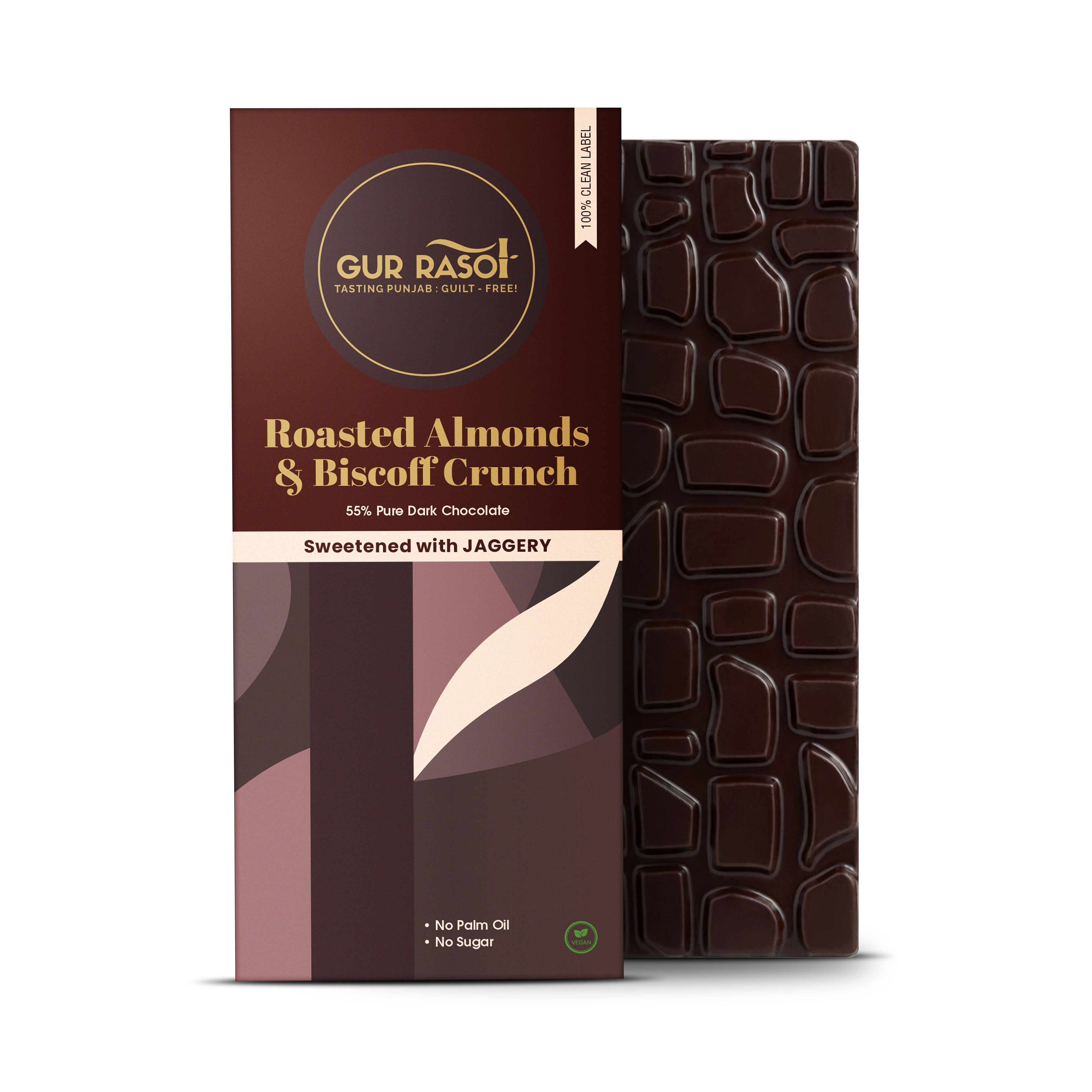 Roasted Almonds & Biscoff Crunch Dark Chocolate