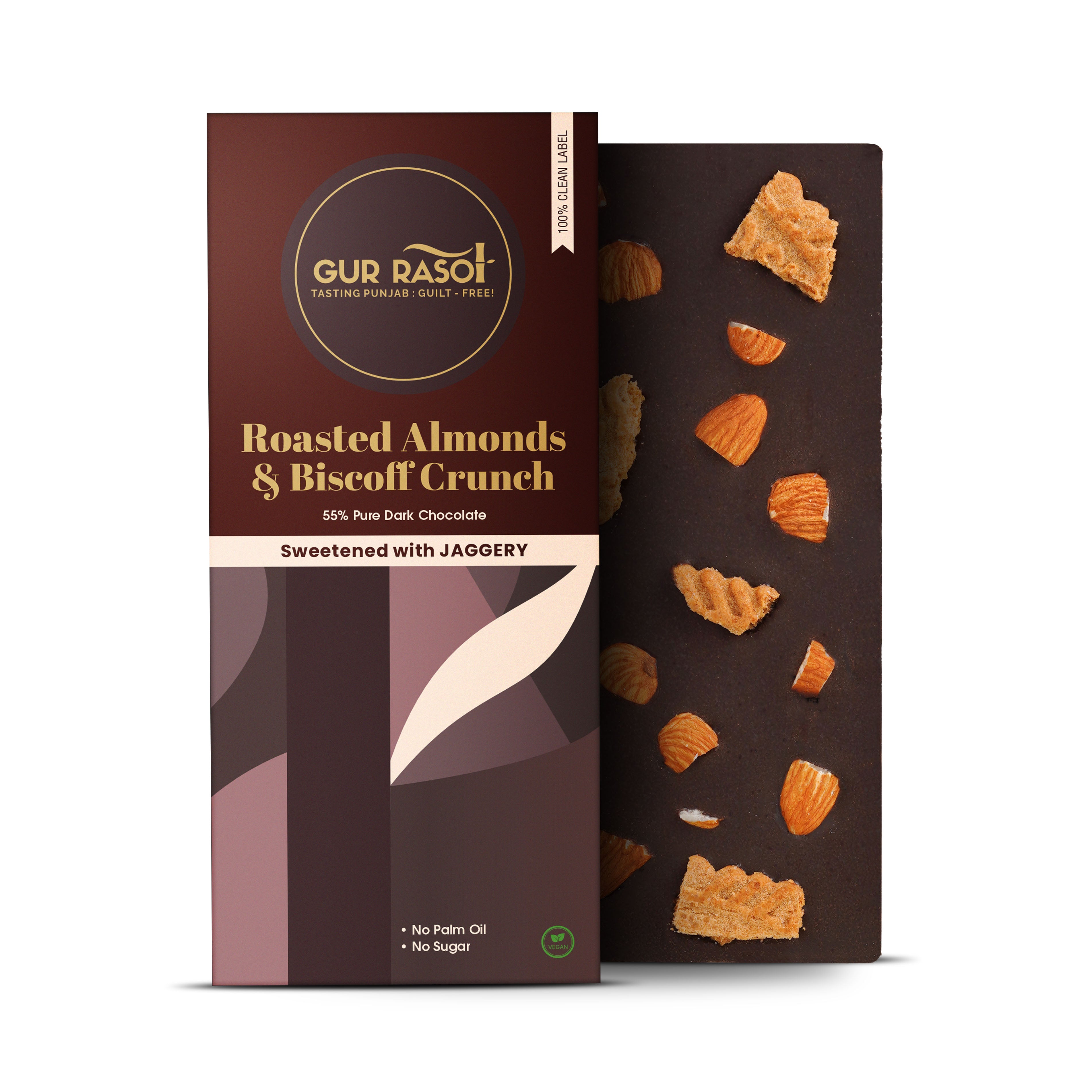 Roasted Almonds & Biscoff Crunch Dark Chocolate