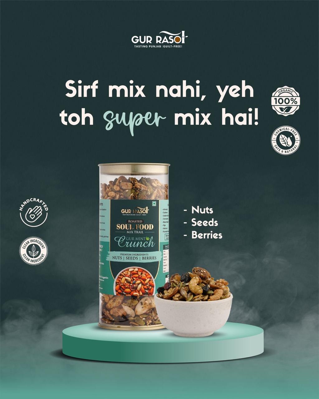 Dry Fruit Mix – Gur Mint Flavour -Mild | Roasted 225gm